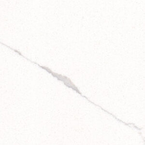 White quartz with a subtle grey vein, a marble-look quartz stone from quartz stone supplier Malaysia.
